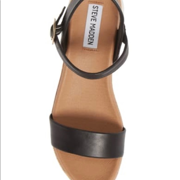 NWT Steve Madden sandals+Rosita Black Leather platform+7.5 - Picture 5 of 9